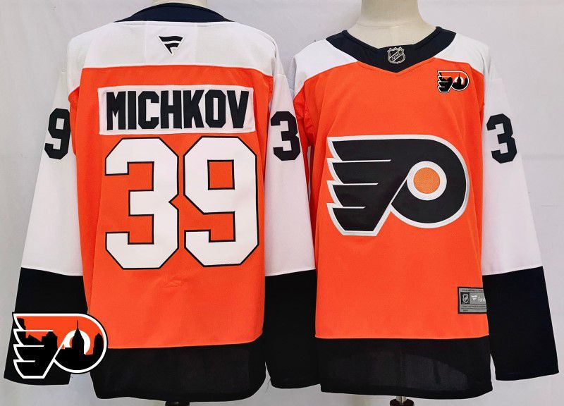 Men Philadelphia Flyers #39 Michkov Orange Fanatics 2025 NHL Jersey style 4->philadelphia flyers->NHL Jersey